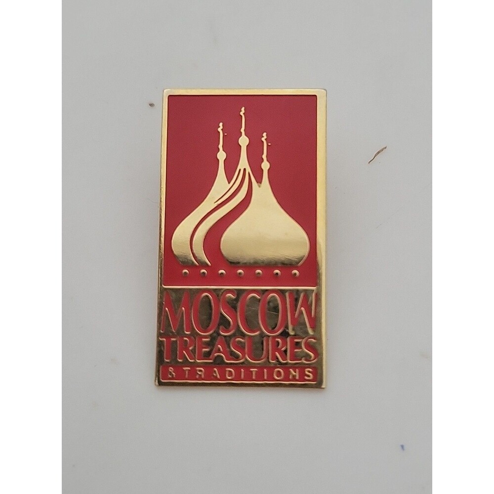 Moscow Treasures Traditions Pin Boeing Exhibit Russian Dome 1990 Gold Tone
